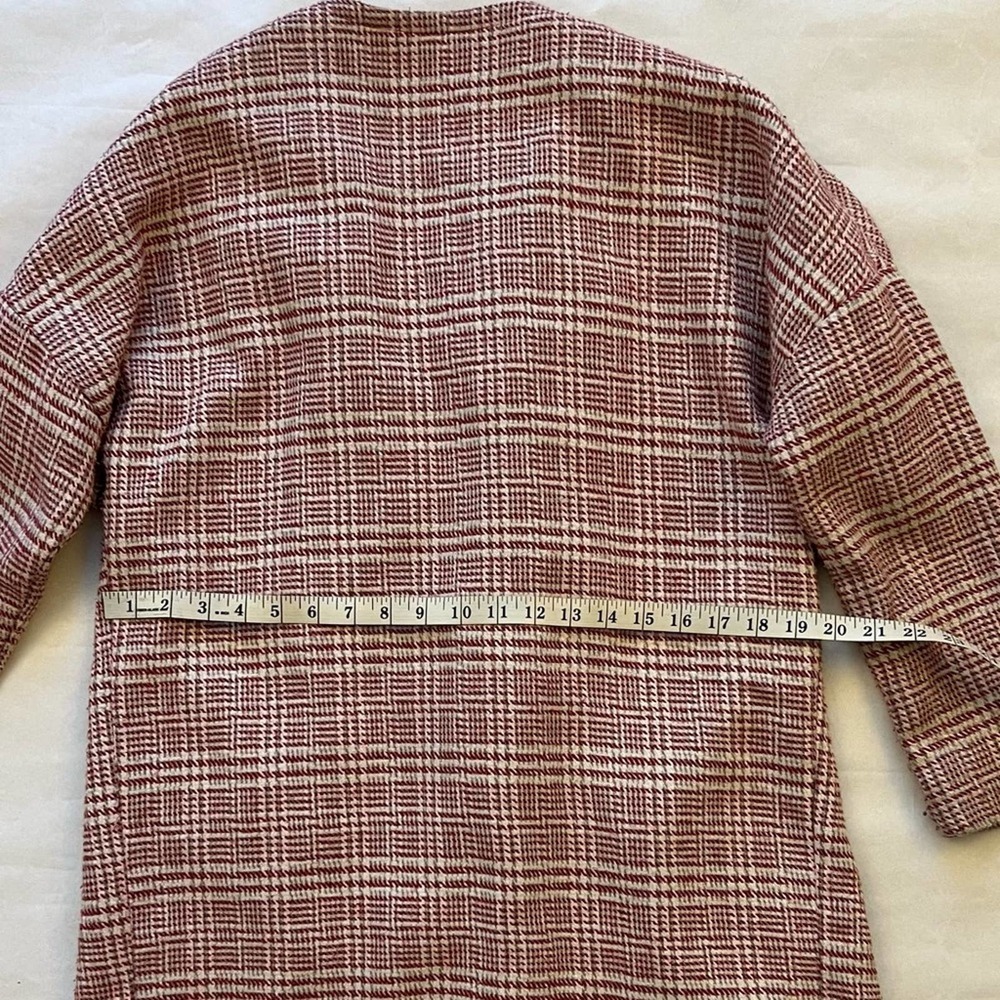 Lunik Pink Checked Tweed Coat Jacket Size Small - Picture 6 of 7